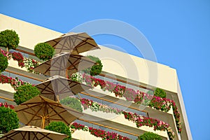 Architectural details of Isrotel Royal Beach Hotel in Eilat, Israel