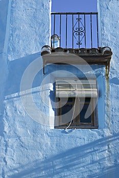 Architectural details of Juzcar, Spanish city of Malaga. Located in the Genal Valley in the SerranÃÂ­a de Ronda. The town was photo