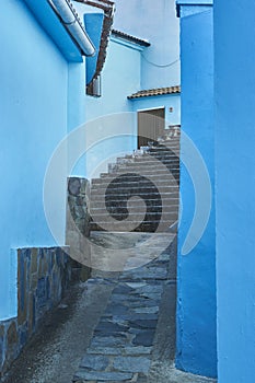 Architectural details of Juzcar, Spanish city of Malaga. Located in the Genal Valley in the SerranÃÂ­a de Ronda. The town was photo