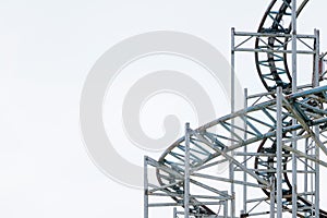 Architectural details of the metallic structure of a big ferris wheel. Old, rustic carousel details at circus outdoor