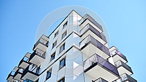 Architectural details of modern apartment building.