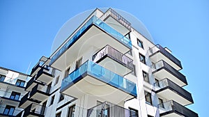 Architectural details of modern apartment building.