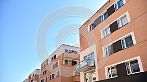 Architectural details of modern apartment building.