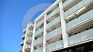 Architectural details of modern apartment building.