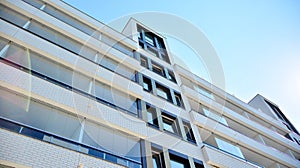 Architectural details of modern apartment building.