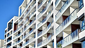 Architectural details of modern apartment building.