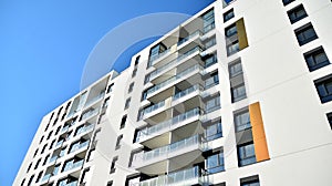 Architectural details of modern apartment building.