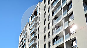 Architectural details of modern apartment building.