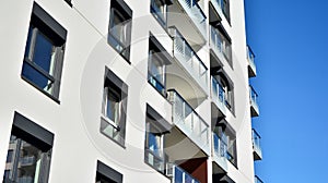 Architectural details of modern apartment building.