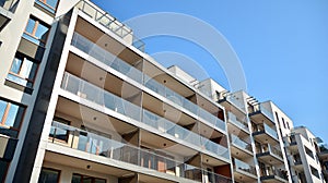 Architectural details of modern apartment building.