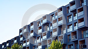 Architectural details of modern apartment building.