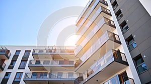 Architectural details of modern apartment building.