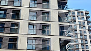 Architectural details of modern apartment building.