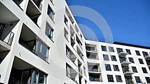 Architectural details of modern apartment building.