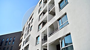 Architectural details of modern apartment building.