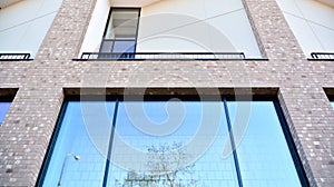 Architectural details of modern apartment building.