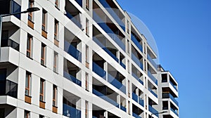 Architectural details of modern apartment building.