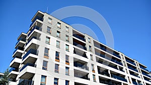 Architectural details of modern apartment building.