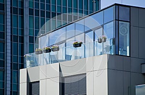 Architectural details of modern apartment building