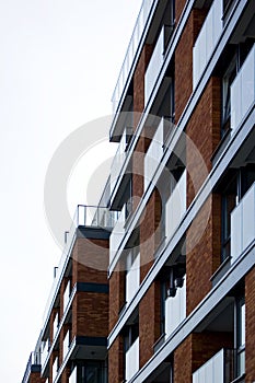 Architectural details of modern apartment building