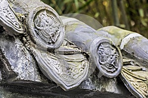 Architectural details of the People`s Park in Chengdu China