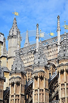 Architectural details of Westminster Abbey in Westminster, London