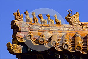 Architectural details of Yonghe Temple, Yonghegong Lama Temple, Beijing