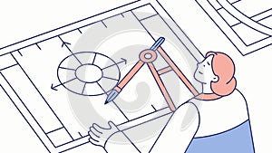 Architectural Drawing Blueprint Drafting Technical Art Vector, vector design Generative AI