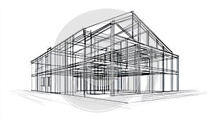 House Architectural Sketch Building Design Concept