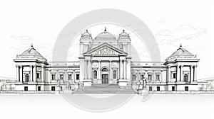 Architectural Drawing Of Palace Of The Generals - Lifelike Renderings