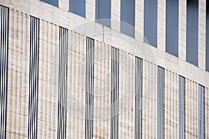 Architectural element, columns and arches of the building.