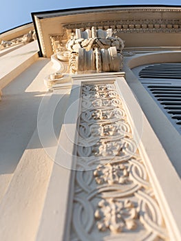 Architectural elements of the building. Column, capital