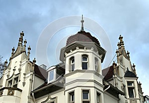 Architectural elements of an old house. City BÃ¼nde Germany.