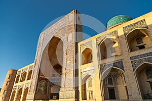 Architectural ensemble of 12th century, minaret and mosque. Bukhara, Uzbekistan