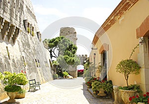 Architectural ensemble of the Bodegas Guell in El Garraf, Barcelona