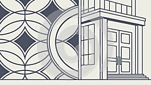 Architectural facade pattern, classic window design, vector design Generative AI