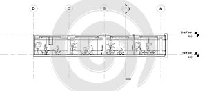 Architectural floor section cut design illustration