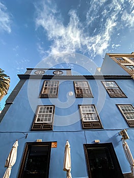 Architectural fragment of the old building in colonial style