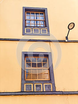 Architectural fragment of the old building in colonial style