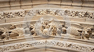 Architectural fragments on Saint-Chapelle in Vincennes photo