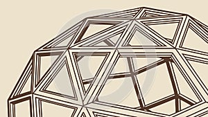 Architectural Geodesic Dome Structure Vector Illustration, vector design Generative AI