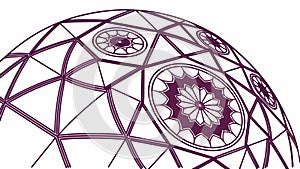 Architectural Geometric Dome Structure or Intricate Ceiling Pattern, vector design Generative AI