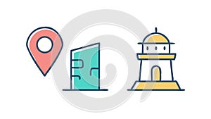 Architectural Map Pin Icon, vector design Generative AI