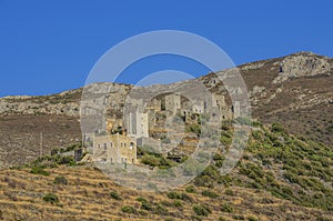 Architectural and old historical towers dominating the area at the famous Vathia village in the Laconian Mani peninsula. Laconia,