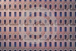 Architectural pattern of an old pink house