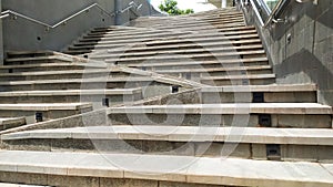 Architectural photo of a unique staircase shape in the garden