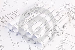Architectural plan. Engineering house drawings and blueprints.