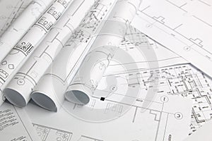 Architectural plan. Engineering house drawings and blueprints