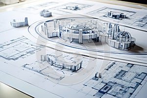 architectural plans laying on top of paper