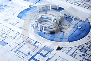 architectural plans laying on top of paper